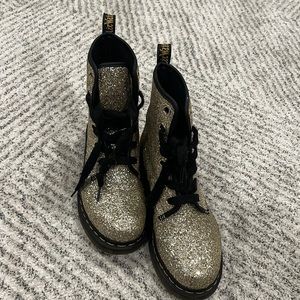 Doc Martens gold sequin boots